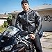 Hot Leathers JKM1011 Men's Black Leather Vented Motorcycle Racer Jacket with Double Piping-Black-Medium