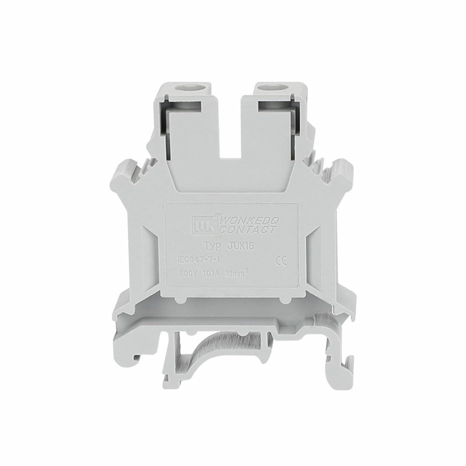 5Pcs UK16 Screw Connection 16mm² 2-Conductor Strip Cable Wire Electric Connector Universal DIN Rail Terminal Block UK 16(Blue)