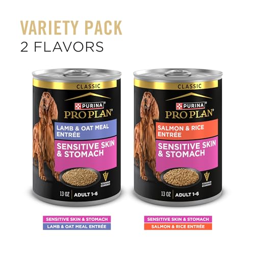 Purina Pro Plan Sensitive Skin and Stomach Wet Dog Food,Salmon and Rice-and Lamb-and Oat Meal Variety Pack - 13 oz. Cans,(Pack of 24) - image 3