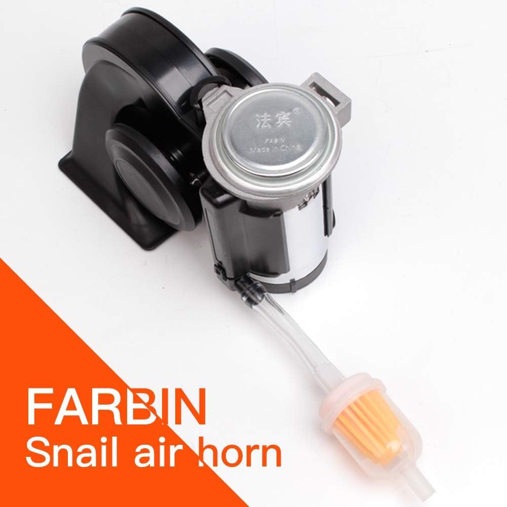 FARBIN Compact Air Horn Kit 24V 150db Loud Horn for Any 24V Vehicles,with Relay Wiring Harness and Push Button