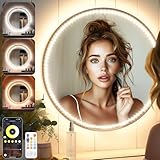 Led Vanity Mirror Lights, 13ft Vanity Lights for Mirror with Color & Brightness Dimmable, Bluetooth App Control Vanity Mirror Lights Stick On for Makeup Desk Dressing Room, Mirror Not Included