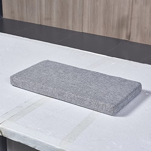 Piano Bench Cushions With Ties Non Slip Memory Foam For Indoor Shoe Storage, Window Seat, Patio Seating, Dining Room Sette Bench Pad 40X14 Inch, Light Grey #TOP2