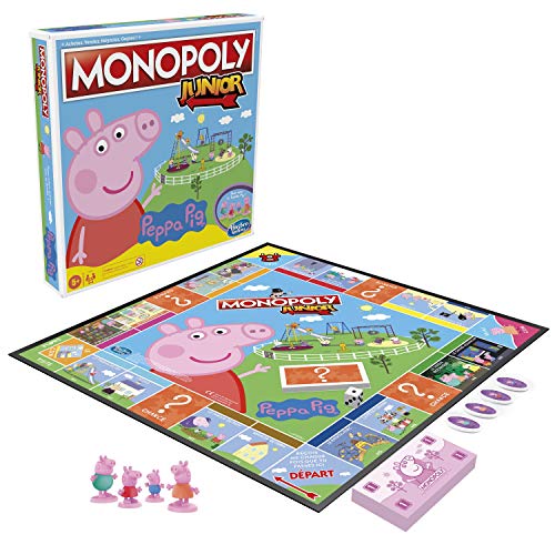 Jeux de Plateau Hasbro- Monopoly Junior Peppa Pig, Multicolores (315-F1656101), édition française – Image 4