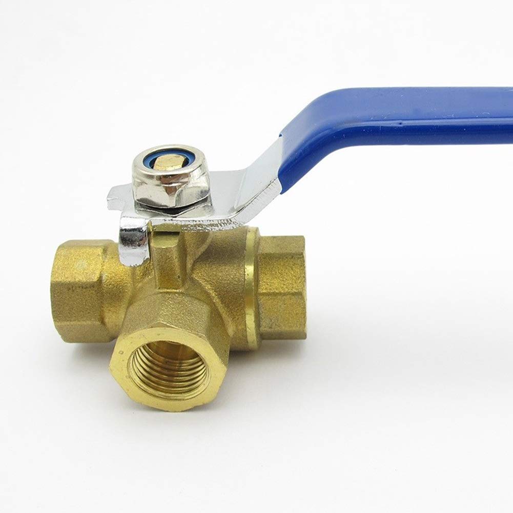 1pc 1/4" 3/8" 1/2" 3/4" 1" BSP Female Thread Full Port T-Port Three Way Brass Ball Valve Connector Adapter For Water Oil Air Gas (Specification : 1", Thread Type : BSP Thread)