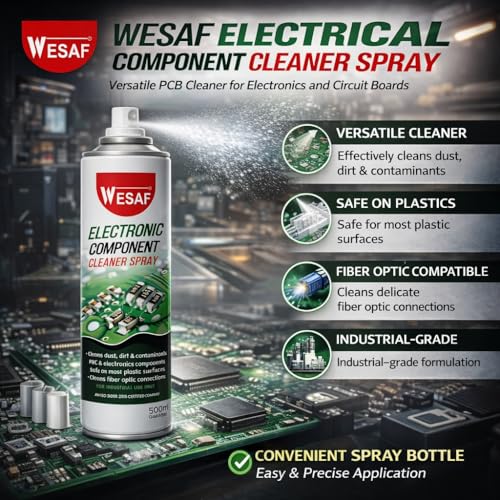 Image of Wesaf Contact Cleaner Spray 500ml | PCB Cleaning Spray | Electronic Components Cleaner for Circuit Board, Switches, Keyboard & CPU, Non-Flammable Residue Remover, Fast Evaporating-Grade 2003