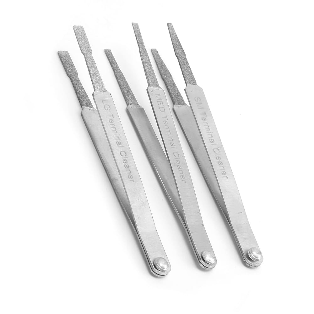 Tiardey Terminal Cleaning Tools Terminal Cleaner Set Hand Tools 3 Piece Terminal Cleaner Set Auto Repair Hardware Tools For Small Electrical Spade Pin Connectors - Image 3