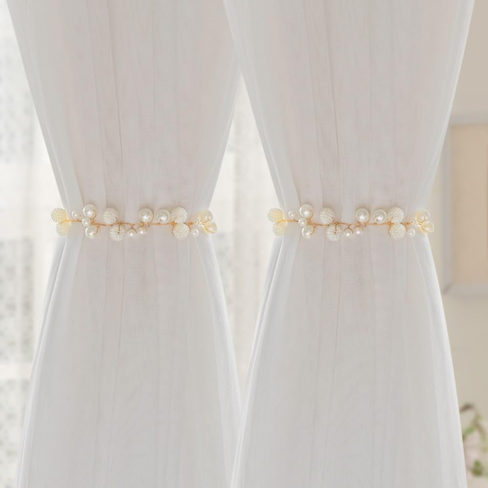 Alzapaños de Cortina para Hogar y Habitación de Niña Sujeta Cortinas con Perlas Elegantes