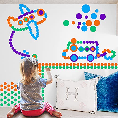 Senbos Diy Polka Dots Wall Decals 6 Sheets 192 Pcs Multi-Sizes Primary Color Peel & Stick Dots Wall Decals Vinyl Circle Stickers Great Decoration For Kids Playroom Classroom Bedroom And Nursery Room #TOP5