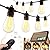 addlon 54(48+6) FT Solar String Lights Outdoor Waterproof with USB Port & Remote Control Solar Patio Lights Long Last for 20+Hrs Dimmable Solar Power LED Bulbs for Porch Garden Market Bistro