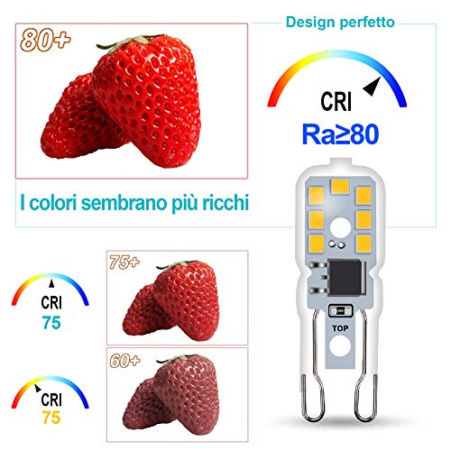 EXTRASTAR Lampadina LED G9, 2.5W Equivalente a 20W...