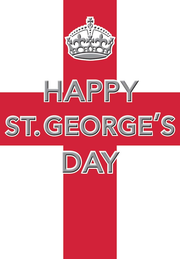 St George's Day Card, Happy St George's Flag Day - 7 x 5 inches - Regal Publishing
