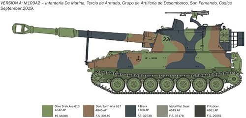 Miniatura 5 de Italeri -6589 M109 A2A3G, Escala 135, Kit de Modelo, Modelo de Plástico para Ensamblar, Modelado, Verde, IT6589