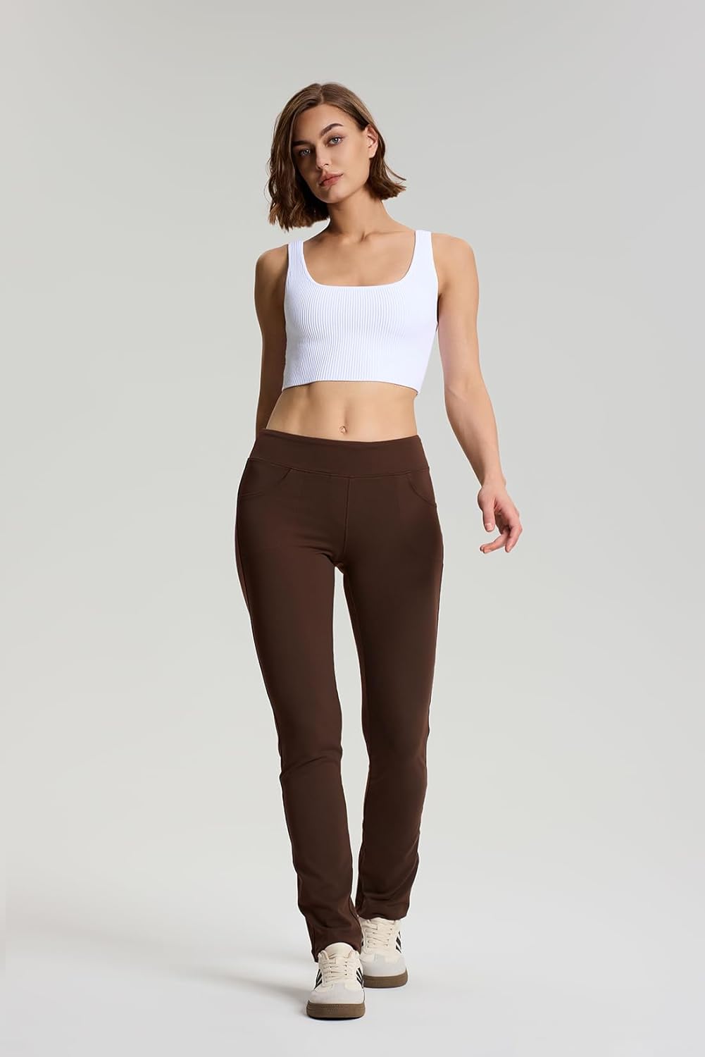 Yogipace Women's Petite/Regular/Tall 5-Pocket Straight Leg Yoga Dress Pants,Slim Fit Stretch Comfort Pants - Image 5