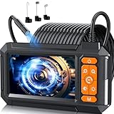 Endoscope Camera with Lights, 1920P HD Borescope Inspection Camera with 4.3' IPS Screen, IP67 Waterproof Endoscope for Inspecting sewers, Pipes & Mechanical Tools