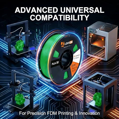 Image of LOVOON PLA 3D Printer Filament 1.75mm, Dimensional Accuracy + /- 0.02 mm, Neatly Wound 3D Printing Filament, Fit Most FDM Printer, 1KG Spool(2.2lbs), Green