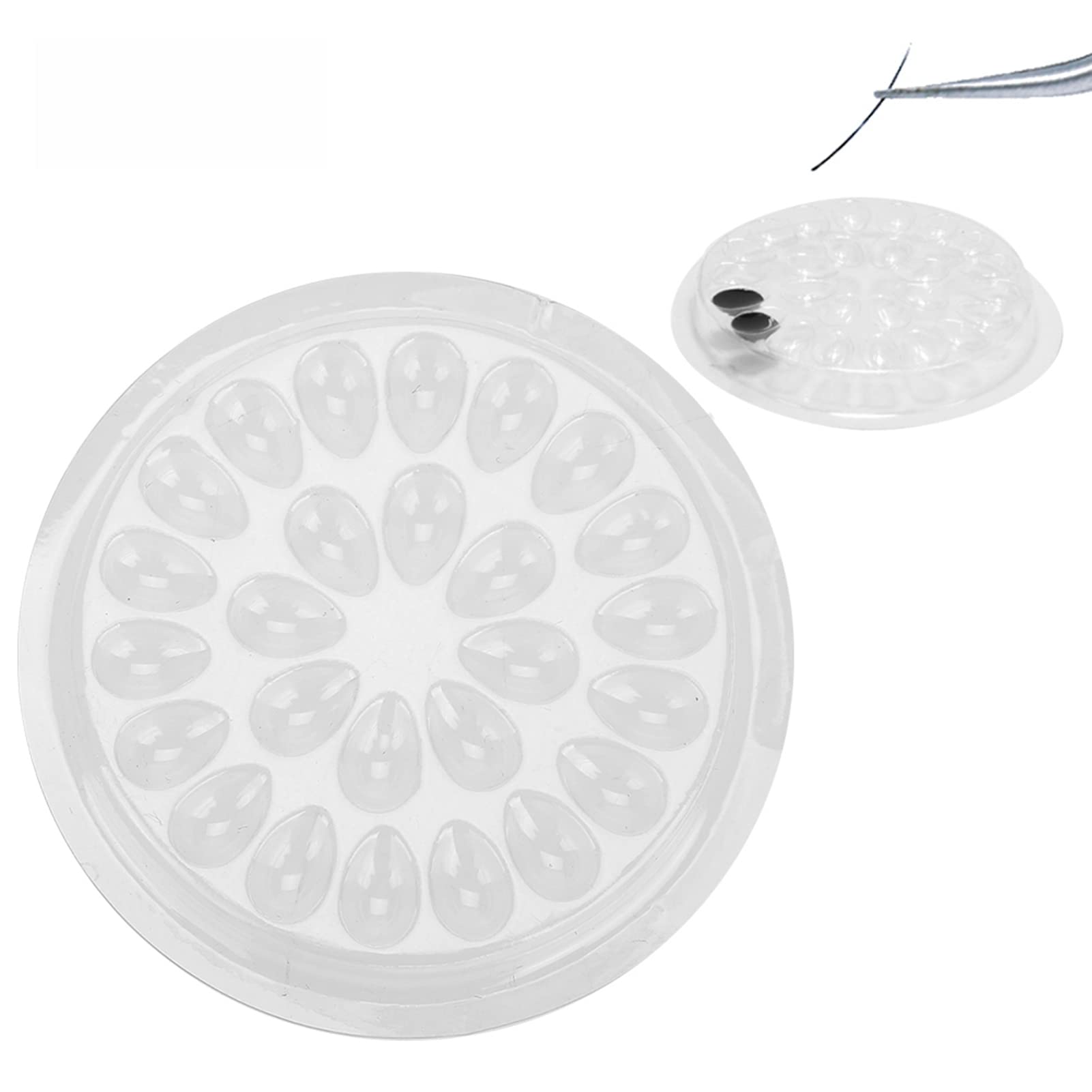 50 Stück Wimpernkleber-Halter Aus Kunststoff – Transparente Pads Für Wimpernverlängerung & Tattoo-Tinte
