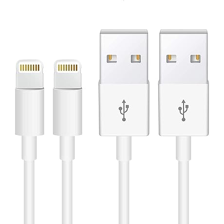 2Pack Apple Original Cable [Apple MFi Certified] Lightning to USB Cable for all Apple Devices