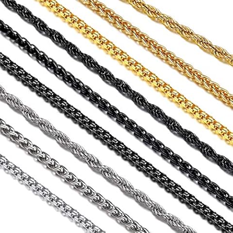 Suplight 316L Stainless Steel Rolo Chain Necklace Cover