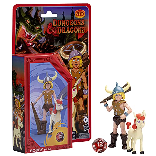 Dungeons & Dragons Cartoon Classics 6-Inch-Scale Bobby & Uni 2-Pack Action Figures, D&D 80s Cartoon, Includes d12 from Exclusive D&D Dice Set by Dungeons & Dragons - Image 9