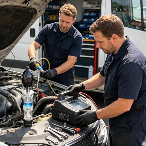Tester wycieku uszczelki głowicy cylindrów, z czujnikiem, precyzyjnym urządzeniem diagnostycznym - detektor bloku silnika - do samochodów, ciężarówek, warsztatów mechanicznych, garaży i konserwacji
