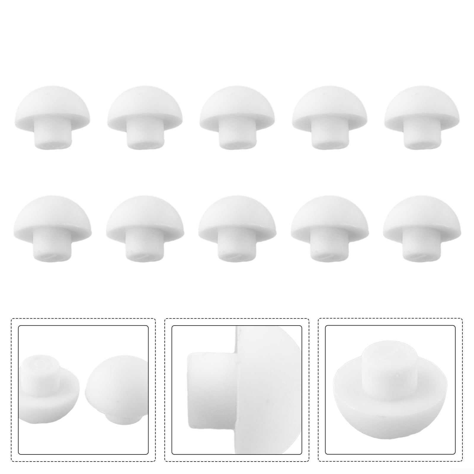 Cuscinetti Paracolpi Bianchi per Sedile WC in ABS e TPE, Set da 10 Pezzi