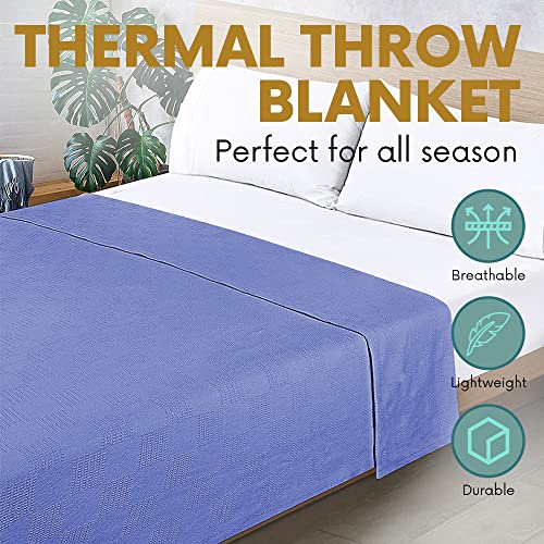 Jmr Usa Inc. Waffle Weave Thermal Bed Blanket Twin Comforter Cotton Throw Blankets For Bed, Sofa, Bedroom Decor, Housewarming Gifts, Layering Of Hotels & Hospital Bed Sheets Size 66X90”(Sky Blue) #TOP5