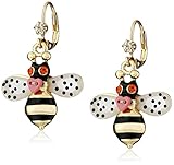 Betsey Johnson Gold-Plated Bumble Bee Drop Earrings