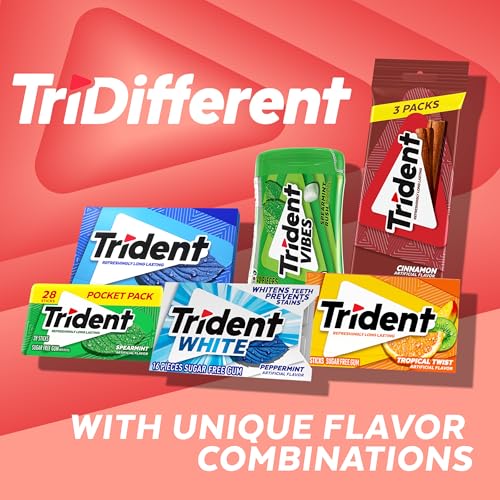 Image of Trident Cinnamon Sugar Free Gum, 14 Sticks, 26 g, 12 Pack