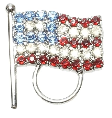 Drapeau USA cristal pin porte-lunettes de soleil magnétique de veste