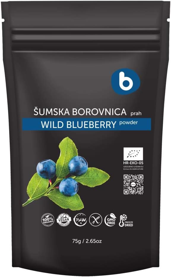 Bobica's Premium European Organic Wild Blueberry Powder | from Freeze Dried Wild Blueberries, Bilberries | Antioxidant Superfood | Non-GMO, Gluten-Free, Raw | Vegetarians & Vegans | 2.65oz /75g | : Health & Household