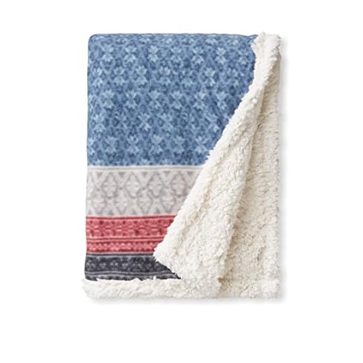 Eddie Bauer - Blanket, Super Soft Reversible Sherpa & Brushed Fleece Bedding, Throw Blankets for Couch, Ideal for Lounging (Fair Isle Midnight)