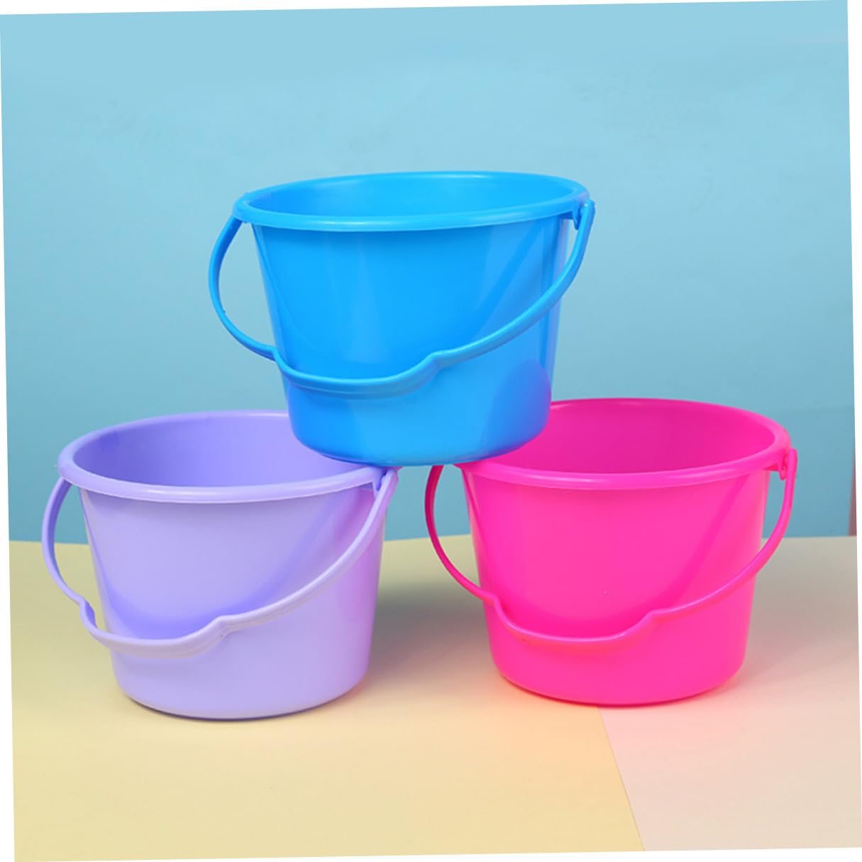 Seau de Plage pour Garçon et Filles en Plastique Pourpre, Petit Format Facile à Saisir, Léger, Lot de 10 Pièces pour Jeux d'eau et Activités Extérieures Couleur Aléatoire