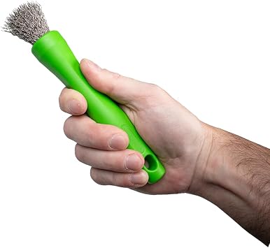 BrushAll Wire Hand Brush with Ergonomic Handle and Tightly Packed Bristles for Kitchen, Garage, Indoor, Outdoor Stainless Steel Patent Pending