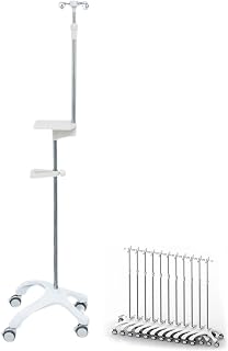 WTLONBF Poste de suero con Ruedas portátil médico con 4 Ganchos y 4 Ruedas de Altura Ajustable (Color: Blanco 2)