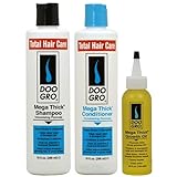 Doo Gro Mega Thick Hair Care Set – Shampoo, Conditioner & Growth Oil – Strengthens, Thickens & Promotes Healthy Hair Growth