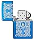 Zippo Sturmfeuerzeug - Fancy Flame, High Polish Blue, 360° Laser Two-Tone - Nachfüllbar - Wiederverwendbar - Windfestes Design - Geschenkbox - Made in USA
