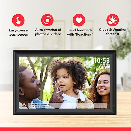 Image of 64GB 15.6inch FRAMEO Digital Photo Frame with 1920x1080 FHD IPS LCD Touch Screen, Dual-WiFi Share Photos & Videos Via Frameo App, Support USB Drive /SD Card Extend Storage, Motion Sensor, Auto-Rotate