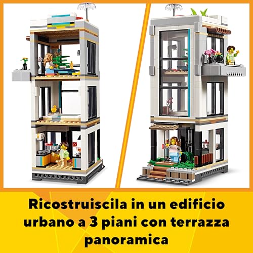 Creator 3 in 1 Casa Moderna, Modellino da Costruire di Casa da Spiaggia Trasformabile in Edificio Urbano a 3 Piani o Baita, Giochi per Bambini e Bambine da 9 Anni, Idea Regalo di Compleanno 31153 - Lego - Immagine 4
