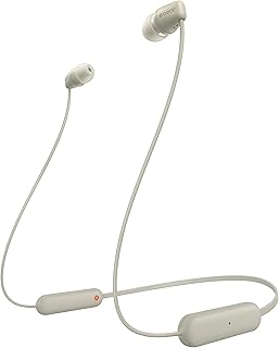 Sony WI-C100 Wireless In-Ear Headphones with Neckband, IPX4 Waterproof and Sweatproof, Up to 25 Hours Battery, Voice Assis...