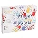 Creative Deco Fingerfarben Kinder Ungiftig | 6 x 40 ml Becher | Intensive Farben | Set für Kleinkinder | Sicher & Ungiftig | Wasserbasiert | Bastel-Farbe Plakat-Farbe Schulmalfarben Fingermalfarben