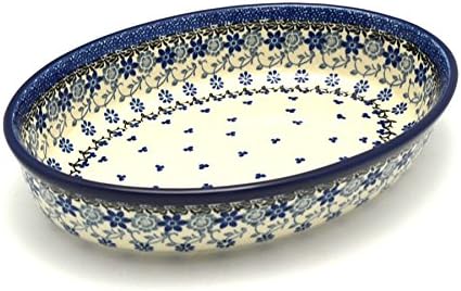 Polish Pottery Baker - Oval - Medium - Silver Lace