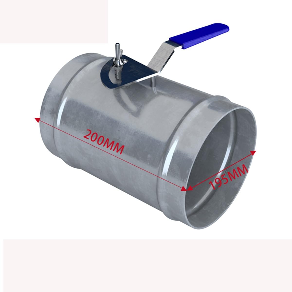 Válvula Control Volumen Aire, 1 Pieza Válvula Tubo Redondo Válvula Aire con Mango Estaño Galvanizado Manual Válvula Compuerta De Aire Manual Interruptor Compuerta Ventilación(200mm)