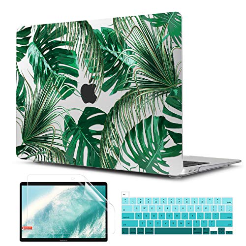 TwoL トロピカルパームリーフハードシェルケース キーボードカバー スクリーンプロテクター 2019 2020 MacBook Pro 16インチ タッチバー&タッチIDモデル A2141用