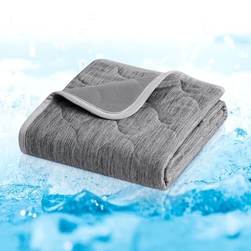 Cozy Bliss Deluxe Leakproof Cooling Blanket for Medium Dog Q-Max 0.5, Soft & Durable Washable Pet Cooling Mat for Hot Weather, Livingroom, Pet Throw & Couch Protector, Charcoal Grey, 30"x40"