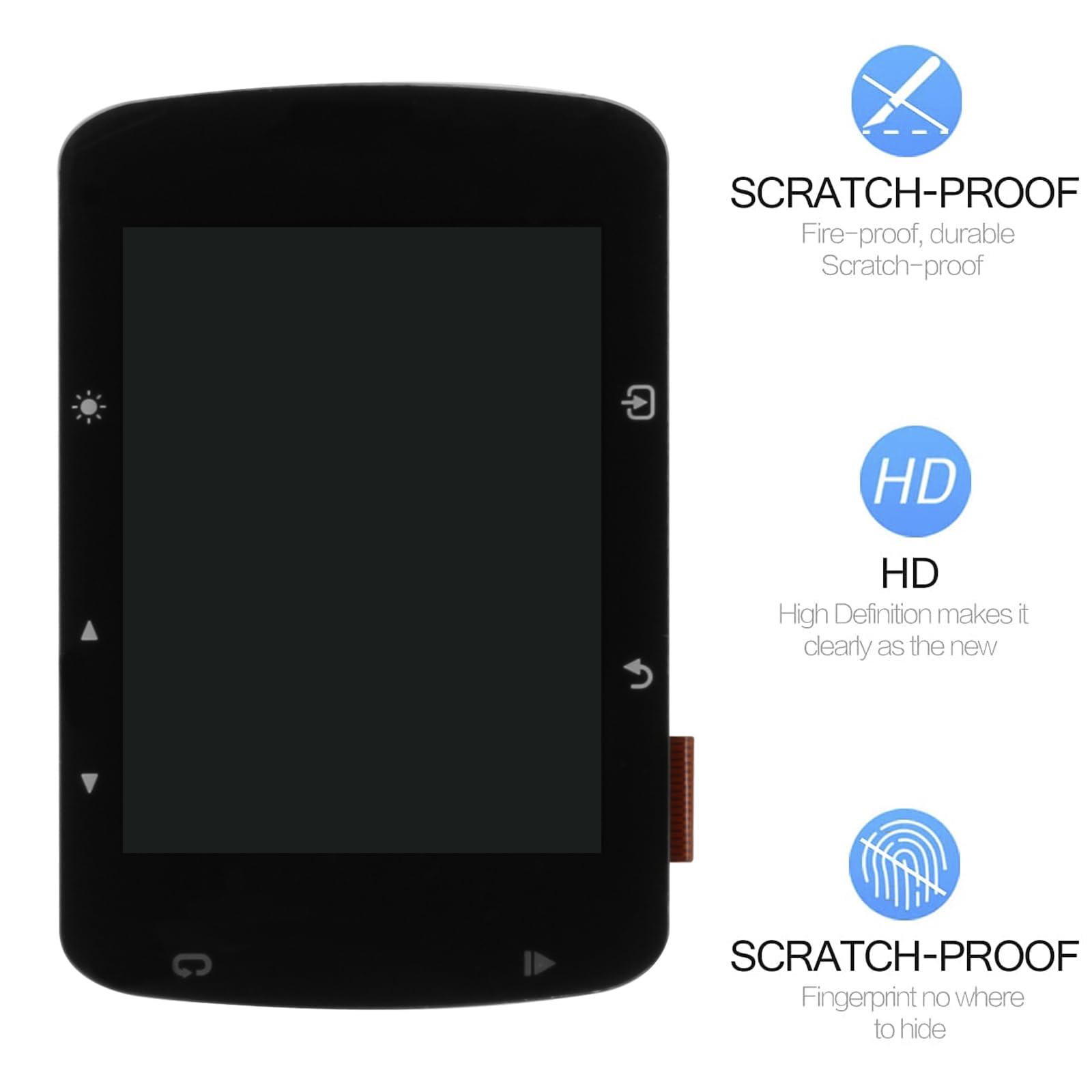 Schermo LCD per Garmin Edge 520 520Plus 520J Display LCD per Garmin Edge 520 Bici Speed Meter Touch Screen Digitizer Assembly con Kit di riparazione (nero)