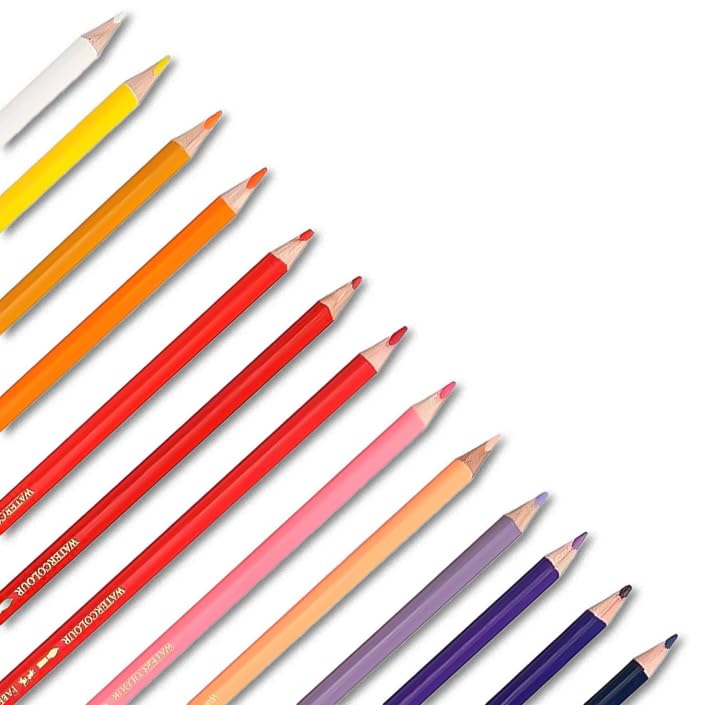 Faber-Castell Karton Kutu Sulu Boya Kalemi, 24 Renk, Suda Çözünebilir, Fırça ve Kalem Hediyeli, Yaratıcılığı Destekleyen Boya Kalemi