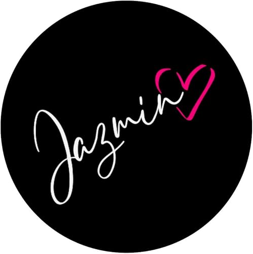Miniatura 3 de Jazmin Name First Name Calligraphy Pink Heart Black Pink PopSockets Swappable PopGrip