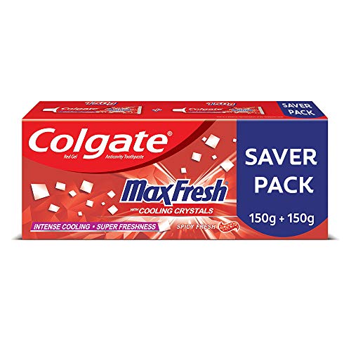 Colgate MaxFresh Anticavity Toothpaste Gel, Spicy Fresh – 300gm (Saver Pack)