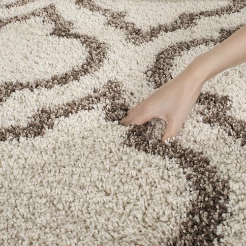 Image of Carpet for Hallway, Kitchen, and Modern Interiors, Cozy Shag Runner for Living Room, Entryway & Office Decor Size 1.5x3 feet Ivory B iii
