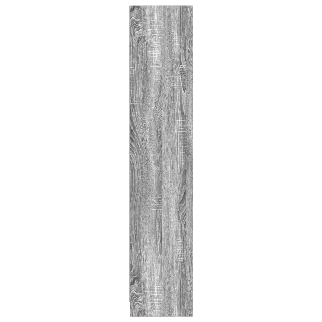 Estantería gris Sonoma 57 × 28,5 × 107,5 cm, material de madera, 6 estantes, 90 kg, estrecha para salón, oficina, dormitorio